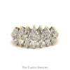 A 1.5cttw Marquise and Round Diamond Cluster Band in 14k Yellow Gold, displayed on a white background. - Thumbnail 1