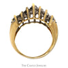 1.5cttw Marquise and Round Diamond Cluster Band in 14k Yellow Gold - Thumbnail 2