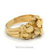 14K Yellow Gold Nugget Men's Ring - Size 9.5 - Thumbnail 3