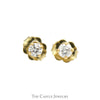 1/4cttw Round Diamond Stud Earrings in 10k Yellow Gold Butterfly Pushbacks - Thumbnail 1