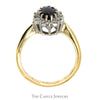 Marquise Sapphire Ring with 1/4cttw Diamond Halo in 14k Yellow Gold - Thumbnail 2