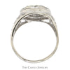 1/2cttw 7 Diamond Kentucky Cluster Ring with Open Filigree Sides in 10k White Gold - Thumbnail 2