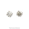 1/2cttw Round Diamond Stud Earrings in 14k White Gold Screw Backs - Thumbnail 1