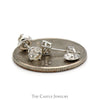 1/2cttw Round Diamond Stud Earrings in 14k White Gold Screw Backs - Thumbnail 3
