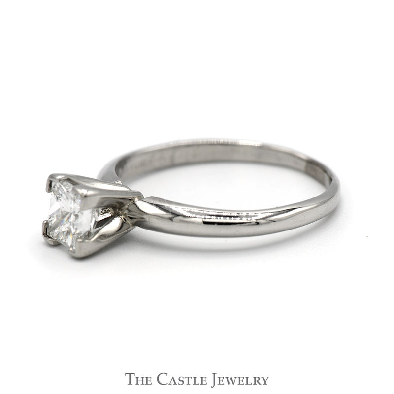 .65ct Princess Cut Diamond Solitaire Engagement Ring in 4 Prong Platinum Setting