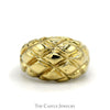 Dome Ring With Pattern In 10KT Yellow Gold - Thumbnail 1