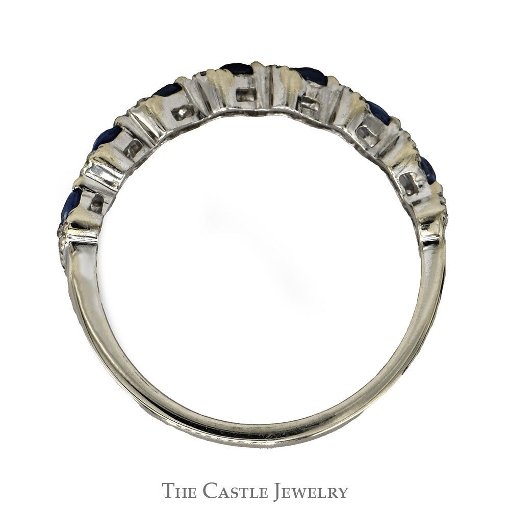 Sapphire & Diamond Le Vian Designer Band in 14k White Gold