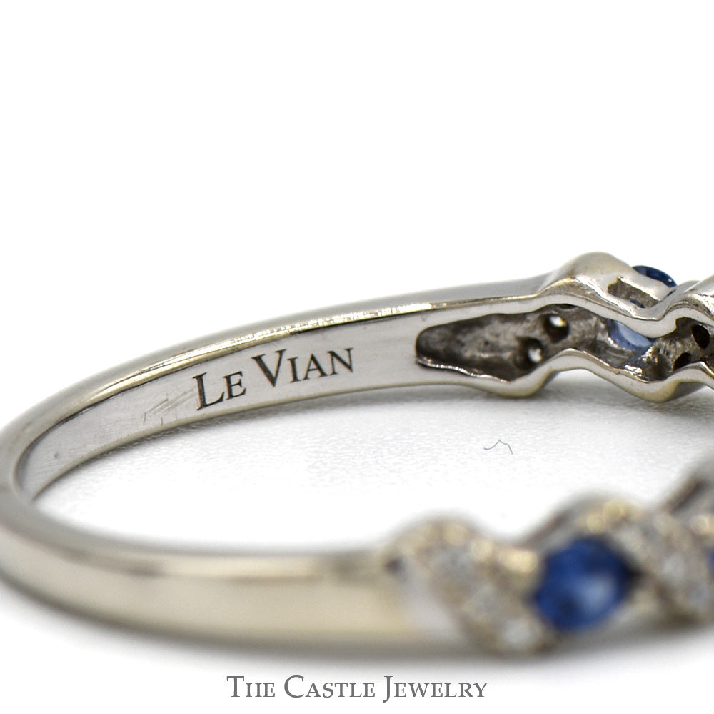 Sapphire & Diamond Le Vian Designer Band in 14k White Gold