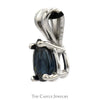 Pear Shaped Sapphire Pendant in 14k White Gold Split Bail Basket Mounting - Thumbnail 2