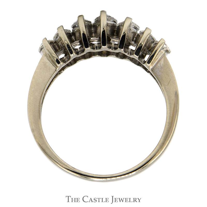 1cttw 7 Marquise Cut Diamond Band in 14k White Gold