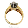 Marquise Shaped 3/4cttw Diamond Cluster Ring with Diamond Accented Sides in 10k Yellow Gold - Thumbnail 2