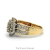 Marquise Shaped 3/4cttw Diamond Cluster Ring with Diamond Accented Sides in 10k Yellow Gold - Thumbnail 3