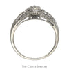 Pear Shaped Diamond Cluster Ring with Diamond Halo and Accented Split Shank Sides in 10k White Gold - Thumbnail 2