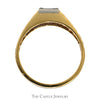 .10ct Diamond Solitaire Ring with Open Leaf Designed Sides in 10k Yellow Gold - Thumbnail 2