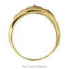 Flower Designed Diamond Cluster Band with Open Filigree Sides in 14k Yellow Gold - Thumbnail 2