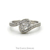 1/2cttw Double Diamond True Love/Best Friend Ring in 14k White Gold - Thumbnail 1