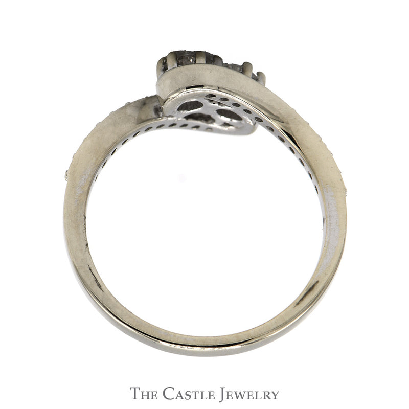 1/2cttw Double Diamond True Love/Best Friend Ring in 14k White Gold