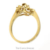 14k Yellow Gold Free Form Interwoven Open Looped Shield Ring - Thumbnail 2