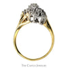 .38cttw Waterfall Diamond Cluster Ring in 14k Yellow Gold Bypass Mounting - Thumbnail 2