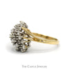 .38cttw Waterfall Diamond Cluster Ring in 14k Yellow Gold Bypass Mounting - Thumbnail 3