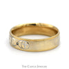 6mm Wide Men's Cross Designed Wedding Band with Diamond Accents in 10k Yellow Gold - Thumbnail 3