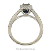 1/2cttw Round Diamond Vera Wang Designer Engagement Ring with Diamond Halo and Accented Sides in 14k White Gold - Thumbnail 2