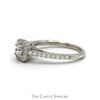 1/2cttw Round Diamond Vera Wang Designer Engagement Ring with Diamond Halo and Accented Sides in 14k White Gold - Thumbnail 3