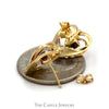 Heart Cut Garnet Earrings in Double Open Heart Design with Two Tone Leaf Accents in 10k Yellow and Rose Gold - Thumbnail 3