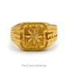Leaf Designed Ring with Ridged Sides in 21k Yellow Gold - Thumbnail 1