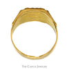 Leaf Designed Ring with Ridged Sides in 21k Yellow Gold - Thumbnail 2
