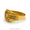 Leaf Designed Ring with Ridged Sides in 21k Yellow Gold - Thumbnail 3