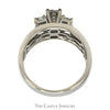 1cttw Princess Cut Three Stone Diamond Engagement Ring with Channel Set Diamond Accents in 10k White Gold - Thumbnail 2