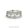 Open Multi-Row Diamond Cluster Band in 14k White Gold - Thumbnail 1