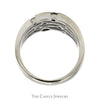 Open Multi-Row Diamond Cluster Band in 14k White Gold - Thumbnail 2