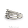 Open Multi-Row Diamond Cluster Band in 14k White Gold - Thumbnail 3