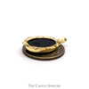 Oval Blue Agate Swan Pendant in 14k Yellow Gold Filigree Bezel - Thumbnail 3