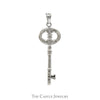 Illusion Set Diamond Accented Key Pendant in 10k White Gold - Thumbnail 1