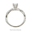Princess Cut Diamond Engagement Ring with Diamond Accented Twisted Sides in 14k White Gold - Thumbnail 2