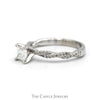 Princess Cut Diamond Engagement Ring with Diamond Accented Twisted Sides in 14k White Gold - Thumbnail 3