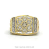 10k yellow gold men's seven diamond cluster nugget ring — top view - Thumbnail 1