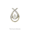 1/2ct Round Diamond Solitaire Love Knot Pendant in 14k White Gold - Thumbnail 1