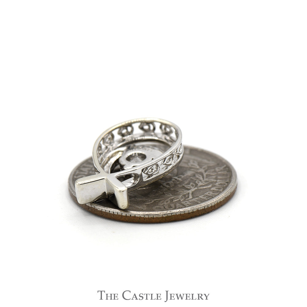 1/2ct Round Diamond Solitaire Love Knot Pendant in 14k White Gold