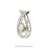 1/2ct Round Diamond Solitaire Love Knot Pendant in 14k White Gold - Thumbnail 2