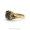 14K Yellow Gold Sapphire Vintage Cluster Floral Ring - Thumbnail 2