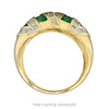 14K Yellow Gold Emerald and Diamond Dome Statement Ring - Thumbnail 3