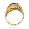 Front-facing view of the 14k yellow gold Kentucky cluster ring - Thumbnail 3