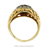 Front-facing view of the 10k yellow gold diamond cluster ring - Thumbnail 3