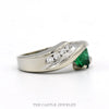 Side profile of the 14k white gold emerald bypass ring - Thumbnail 2