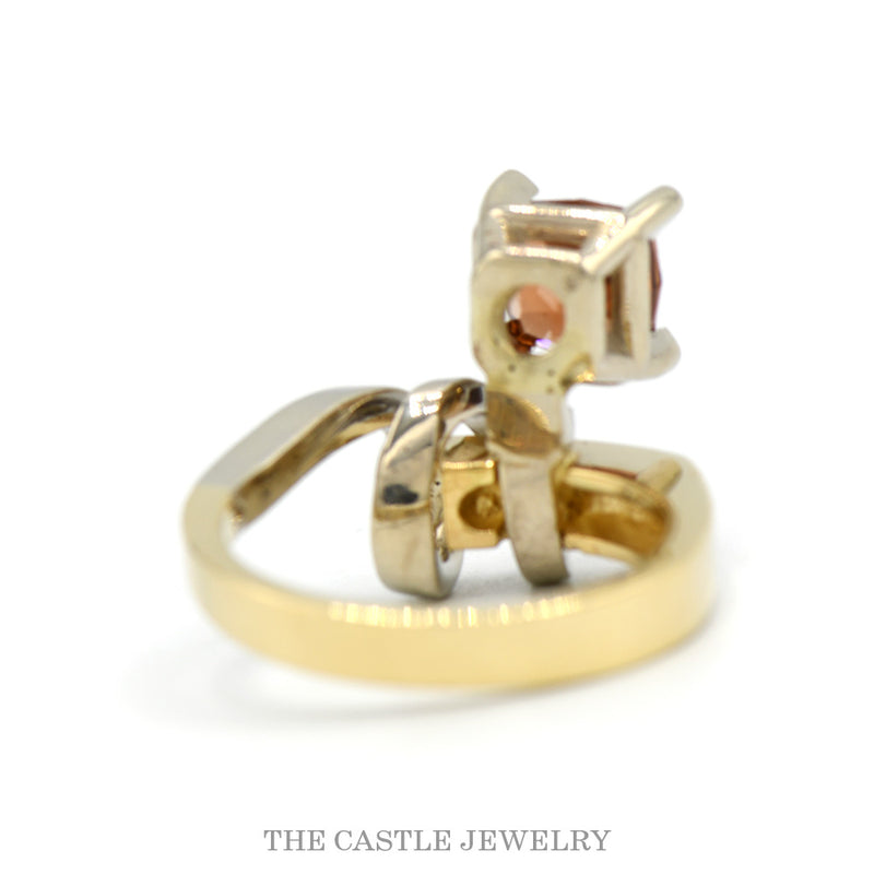 Front-facing view of the 14k yellow gold citrine ring