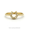 14k yellow gold diamond horseshoe ring — top view - Thumbnail 1